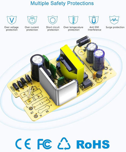 ALITOVE 12V 3A Power Supply DC 12 Volt 3A 36W AC/DC Power Adapter 100~240V AC to DC 12V Converter LED Driver Transformer 5.5mmx2.5mm for LED Strip Light CCTV Cameras System Printer,10-Pack