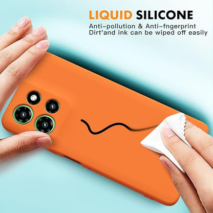 Case for Motorola Moto G Power (2025), 2 Pack Tempered Glass Screen Protectors, Soft TPU Silicone Shockproof Case-Orange