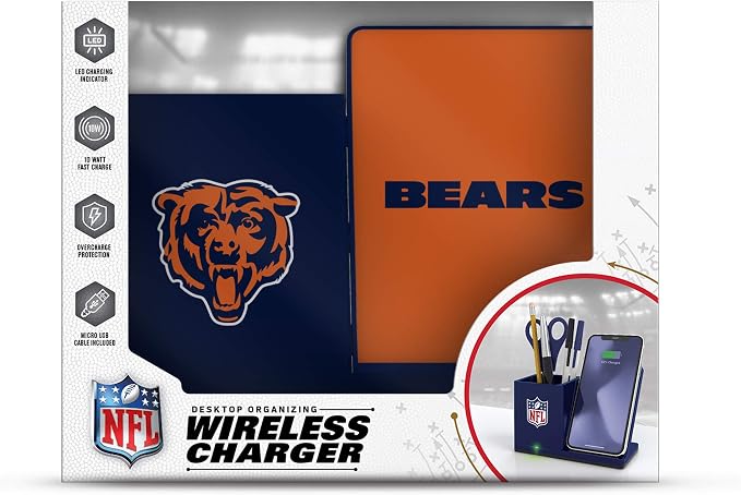 SOAR NFL Unisex Wireless Charging Stand and Desktop Organizer