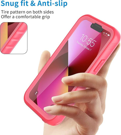 SPORTLINK Compatible with iPhone 13 Mini Waterproof Case - Full Body Shockproof Dustproof Phone Screen Protector Rugged Waterproof Case for iPhone 13 Mini 5.4 Inches Pink