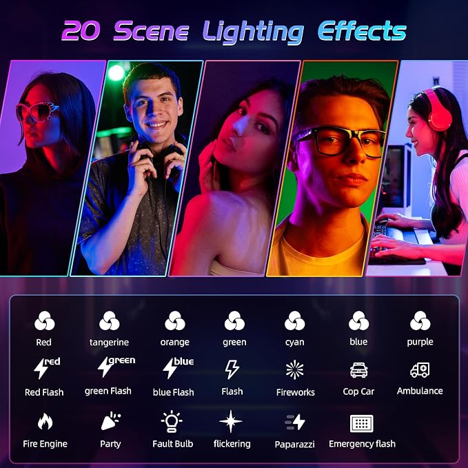 Selfie Light - BANSINE USB-Rechargeable RGB LED Phone Light - Portable Photo Light with 97+ CRI, 2500K-6500K Color Temperature for Video, Makeup, Live Streaming, and Photography
