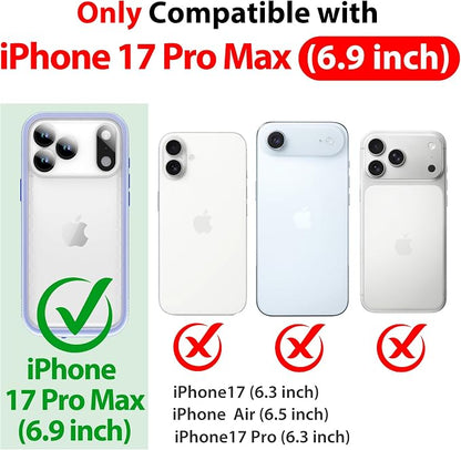 SPORTLINK for Waterproof iPhone 17 Pro Max Case - Built in Screen Protector/Full Body Dustproof/Shockproof/Dropproof/IP68 Underwater for iPhone 17 Pro Max Case 6.9 inch Blue/Frosted Clear