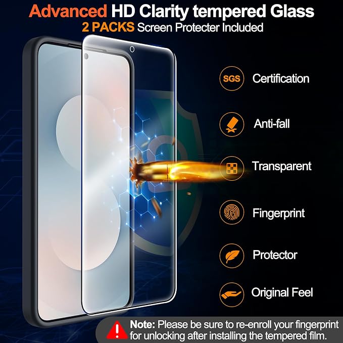 MOZOTER for Samsung Galaxy S25 FE Case,[Compatible with MagSafe] Black | [12Ft Military Dropproof][2*Screen Protector] Translucent Shockproof Holsters Case for S25 FE-White