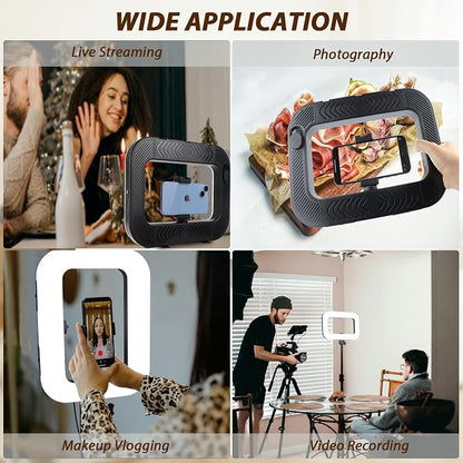 Ring Light for Phone with Video Rig, LED Video Light Kit, 8000mAh Battery, Bluetooth Remote, Adjustable Brightness and Color for Selfie, Phone Photography, TikTok, YouTube, Vlogging (LED Pro)