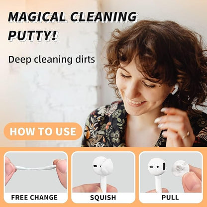 Cleaning Putty, Phone Cleaning Kit, Remove Ear Wax&Dirt&Gunk from Device's Small Crevices, for AirPod Cleaner Kit for Airpods Charging Case/Headphones/Phone/Electronics（White）