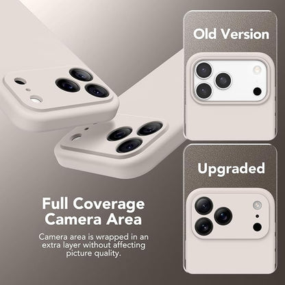 Magnetic for iPhone 17 Pro Max Case, Compatible with MagSafe, [Full Camera Protection][Screen Protector] Silicone Shockproof Protective Phone Case for iPhone 17 Pro Max 6.9", Stone