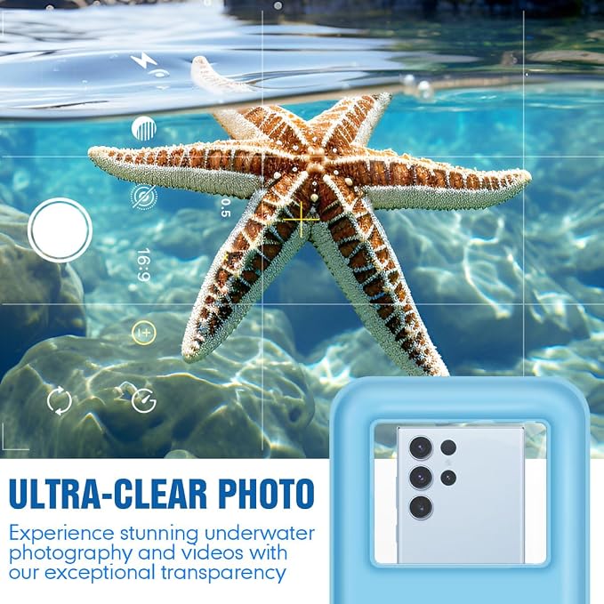 Rynapac Waterproof Phone Pouch Floating - 10in Waterproof Phone Case for Beach Essentials, IPX8 Underwater Cellphone Holder with Lanyard for iPhone 16 15 14 Pro Max, Galaxy 24 23 Ultra (1 Pack)