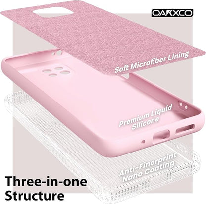 oakxco for Motorola Moto G Power 2021 Phone Case Liquid Silicone, Thin Slim Soft Rubber Gel TPU Plain Simple Cover for Women Girl Cute, Matte Solid Color, Rose Pink