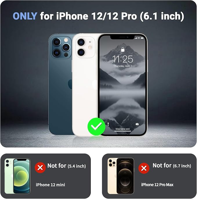 jaroco Magnetic for iPhone 12/12 Pro Case, [Compatible with MagSafe][Military Grade Drop Protection][Heavy Duty Protection][Non-Slip][Shockproof] 2-Layer Durable Bumper Phone Case 6.1''-Gray