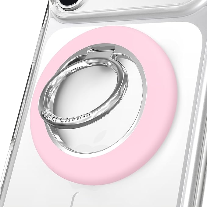 VELVET CAVIAR Compatible with MagSafe Phone Grip 2.0 | Cute Magnetic Ring Holder | Finger Loop Kickstand | Pop On Accessory for iPhone 17, 16, 15, 14, 13, 12 | Strawberry Milk