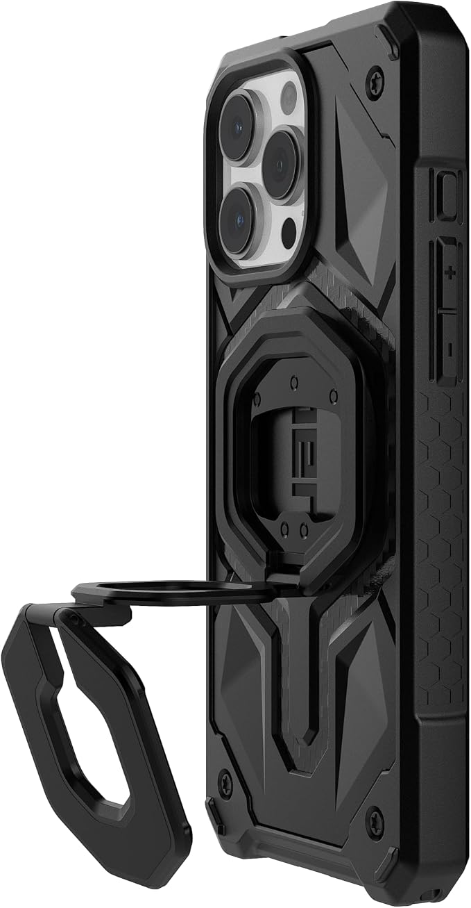 URBAN ARMOR GEAR UAG Magnetic Ring Stand Monarch Mag2 w/Built-in Bottle Opener - Ultra-Strong Double Magnet MagSafe Compatible Metal Phone Ring Grip 360 Rotation Multi-Functional Kickstand, Black