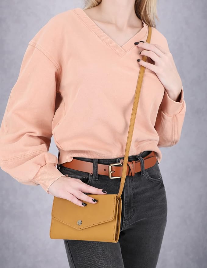 Timberland Women's RFID Leather Crossbody Wallet Phone Bag With Detachable Crossbody Strap
