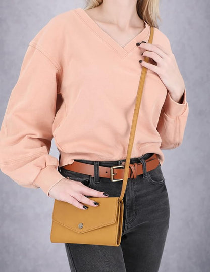 Timberland Women's RFID Leather Crossbody Wallet Phone Bag With Detachable Crossbody Strap