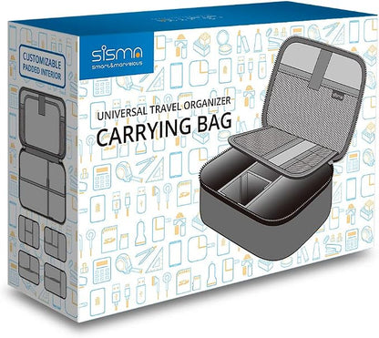 sisma Travel Electronics Organizer Small Carrying Case for Cables Phone Chargers USB Plugs Power Cords Earbuds Adapter Tech Accessories Pouch -Special Edition
