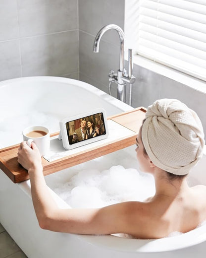 Shower Phone Holder Waterproof - 480° Rotatable Retractable Adjustable Phone Case for Shower - Bathroom Accessories Wall Mount Phone Holder for iPhone 17/16 Pro Max, S25 Ultra,4-7" Cellphones