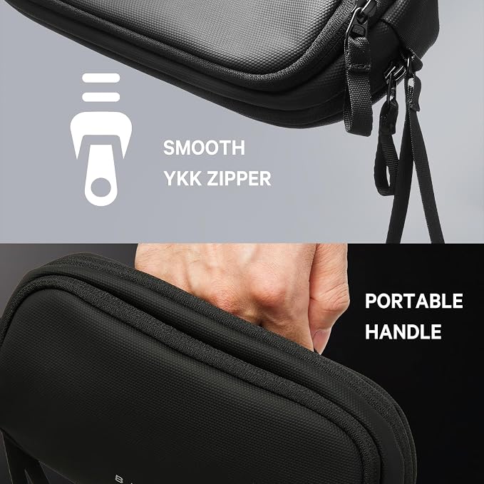 BANGE Travel Cable Organizer Pouch，Water Resistant Tech Accessories Bag Carry Storage，Electronic Organizer Accessory Case for Charger, Cables, Power Bank, Hard Drive, Cords
