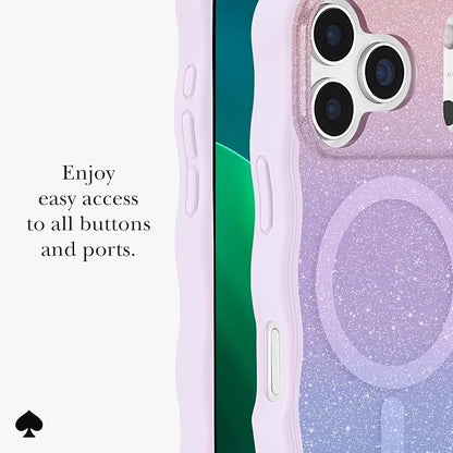 kate spade new york iPhone 17 Pro Case - Compatible with MagSafe - Designer Phone Case - Opal Glitter
