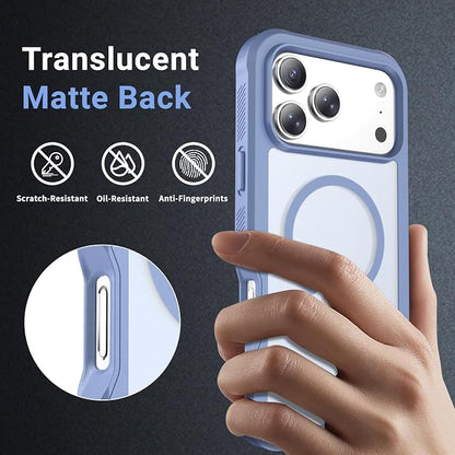 jaroco Magnetic for iPhone 17 Pro Max Case, [Compatible with MagSafe][Military Grade Drop Protection][Heavy Duty Protection][Non-Slip][Shockproof] 2-Layer Durable Bumper Phone Case 6.9''-Blue Purple