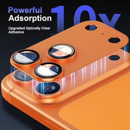Camera Lens Protector for iPhone 17 pro max, [2026 Upgraded] Aluminum Alloy Frame with Sapphire AR+AF Glass, Military Grade, Anti-Scratch, Case Friendly, Orange