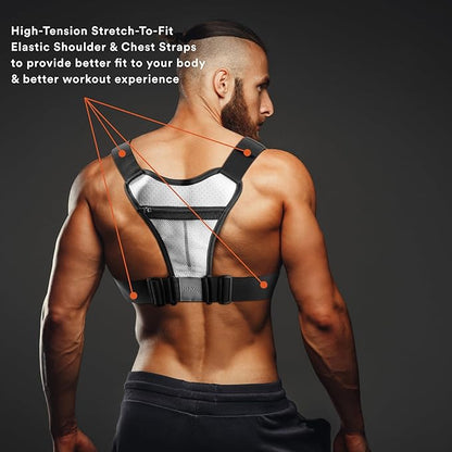 Fitdom Tactical Inspired Lightweight Running Chest Pack For Men With Built-In Phone Holder. A Sports Utility Rig Vest Made For Workouts And Outdoor