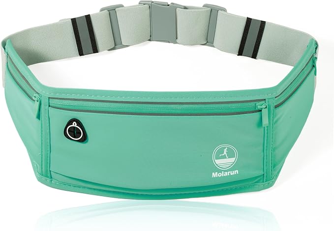 Running Belt Fanny Packs for Women, Green Slim Waist Pack Bag Phone Holder for Running