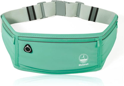 Running Belt Fanny Packs for Women, Green Slim Waist Pack Bag Phone Holder for Running