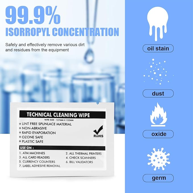 40PCS/Box Technical Prep Pads wipes (6"x5.9") Multi-Purpose Large Non Woven Handy Wipes Cleaning for Thermal Paste Remover Surfaces Industrial Electronics cleaning paste Stain Remover Wipes