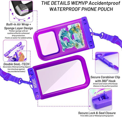 Personalized Initial Waterproof Phone Pouch Case - IPX8 Cellphone Dry Bag with Lanyard for iPhone 16/15/14/13/12 Pro Max (6.1–6.9"), Beach & Cruise Ship Essentials with Monogrammed Design (Purple, B)