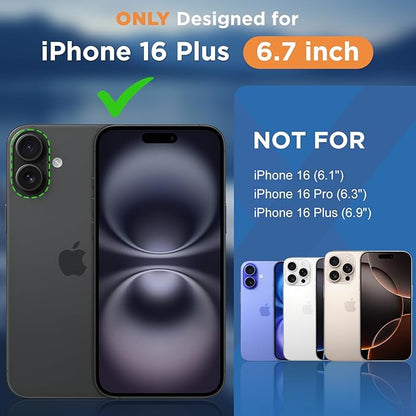 Beasyjoy for iPhone 16 Plus Case Waterproof, Metal Heavy Duty Full Body Protective Case with Built-in Screen Protector, Military Grade Shockproof Defender Cover for iPhone 16 Plus 6.7", Black