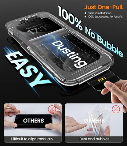 iGluz 4+2 Pack for iPhone 15 Pro Privacy Screen Protector with Camera Lens Protector 6.1 inch,9H+Tempered Glass[12FT Military Grade Shatterproof &100% Anti-Spy],3D Micro-Curved Edges[Longest Durable]