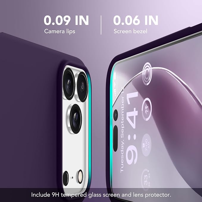 GONEZ Magnetic for iPhone 17 Pro Max Case, Compatible with MagSafe, [Screen Protector + Camera Lens Protector], Liquid Silicone Anti-Scratch Shockproof Protective Phone Case 6.9 inch, Deep Purple