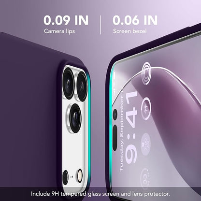 GONEZ Magnetic for iPhone 17 Pro Max Case, Compatible with MagSafe, [Screen Protector + Camera Lens Protector], Liquid Silicone Anti-Scratch Shockproof Protective Phone Case 6.9 inch, Deep Purple