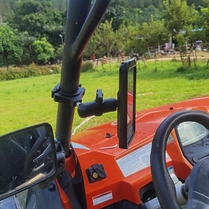 Hamdril UTV Phone Mount with Waterproof Protector, 360 Degree Adjustable Holder, Compatible with 1.5-2inch Roll Bar， SXS/Polaris RZR 900 1000 XP/Can-am for 4.0"-6.3" Cell Phone