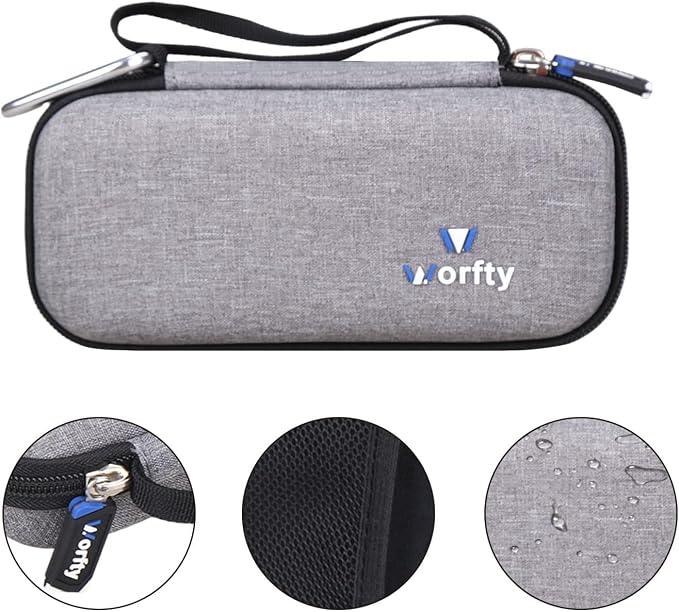 Case for VRURC/VEGER/FOCHEW/Charmast/citicr/GKUTW Portable Charger with Built-in Cables & AC Wall Plug 10000/12000/13800mAh Power Bank - Hard Protective Travel Carrying Storage Bag (Grey)