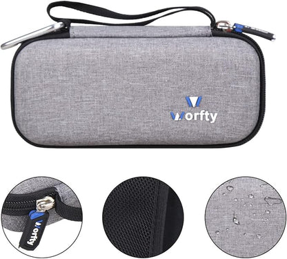 Case for VRURC/VEGER/FOCHEW/Charmast/citicr/GKUTW Portable Charger with Built-in Cables & AC Wall Plug 10000/12000/13800mAh Power Bank - Hard Protective Travel Carrying Storage Bag (Grey)