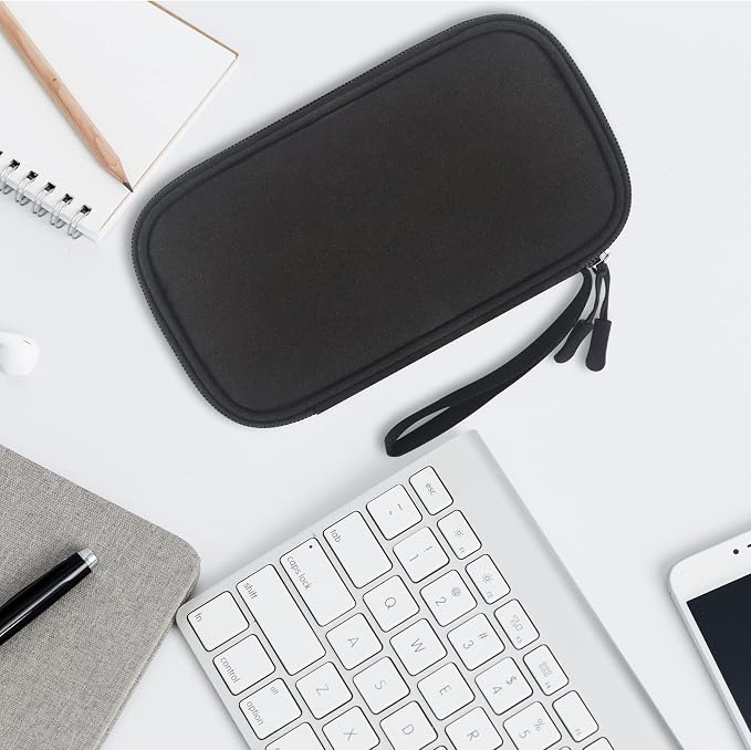 Lacdo Electronic Organizer, Travel Cable Organizer Bag Pouch Tech Electronic Accessories Carry Case Portable Double Layers Charger Case for Cable, Cords, Charger, Phone, Power Bank, Earphone, Black
