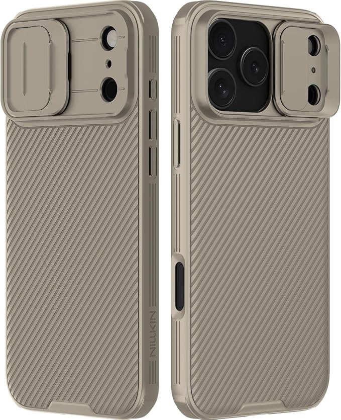 Nillkin Camshield Case for iPhone 17 Pro Max Case, [Built-in Dual Camera Cover][Slim Profile] [Military Grade Drop Protection] Shockproof Bumper Phone Case 6.9 inch 2025 Gold
