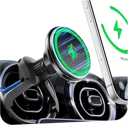 15w Charger Car Phone Mount for Magsafe, Air Vent Car Mount Magnetic Wireless Phone Holder for Mercedes Benz A/B/C/E/V/G/Class & Audi A1/A3/A3 for iPhone 17 16 15 14 13 12 Pro Max, Black