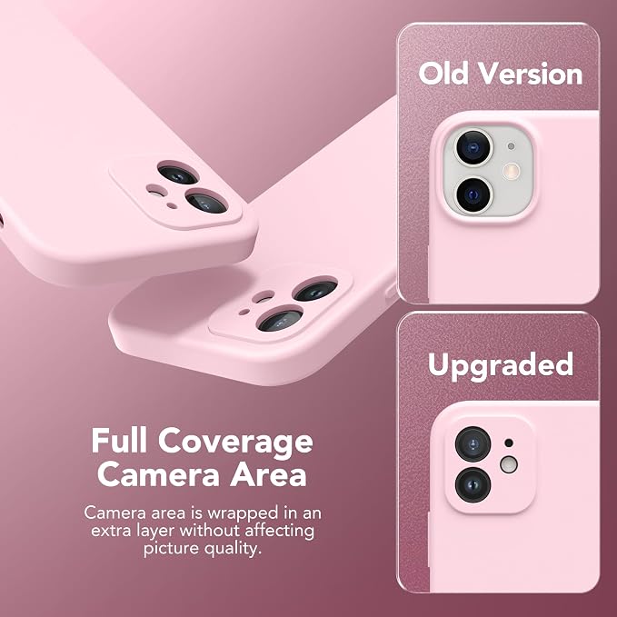 Magnetic for iPhone 12 Case, Compatible with MagSafe, [Full Camera Protection][Screen Protector] Silicone Shockproof Protective Phone Case for iPhone 12 6.1", Chalk Pink