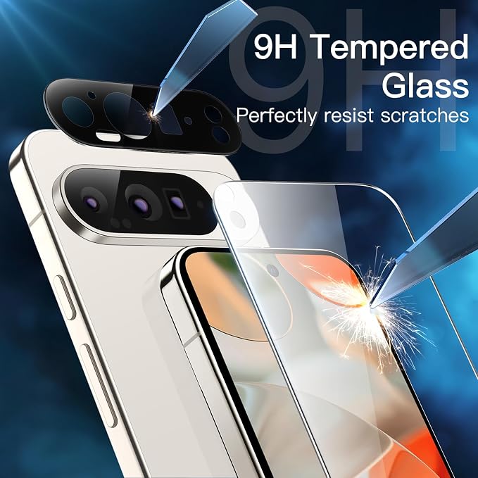 JETech Screen Protector for Google Pixel 9 Pro XL, 2+2 Pack | with Camera Lens Protector, HD Clear Tempered Glass, Anti-Scratch Protection, Easy Installation Tool