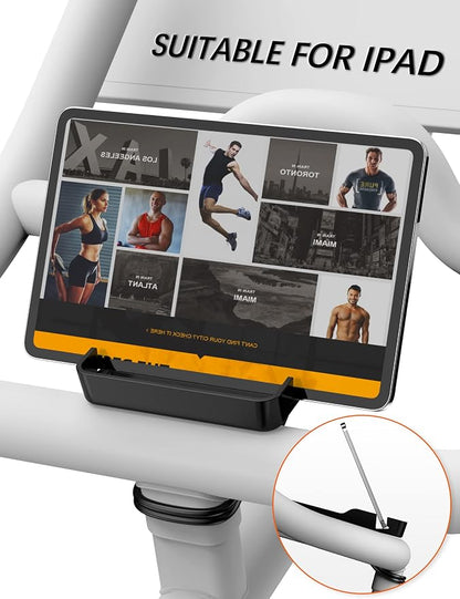 Phone Holder for Peloton Bike & Peloton Bike +, Peloton Bike Accessories, Built-in Anti-Slip Silicone mat Mount Tray, Peloton Phone Holder for iPhone, iPad - Easy Installation