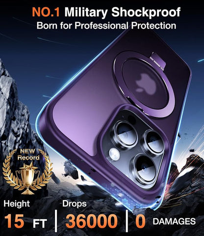 Chicfun 3-in-1 [Magnetic+Kickstand+Ring Holder] for iPhone 16 Pro Max Case Stand Ring Holder Compatible with MagSafe, Military Shockproof iPhone 16 Pro Max Phone Case Kickstand Cover Purple