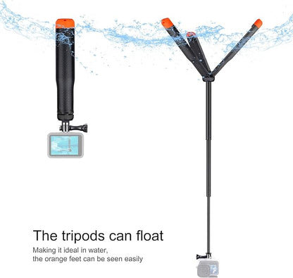 Floating Selfie Stick for GoPro Hero 13 12 11 10 9 8 Mini Max Fusion Session, DJI OSMO Action 6 5 Pro 4, AKASO Brave EK7000, 4 in 1 Underwater Waterproof Pole Monopod Hand Grip Tripod Stand