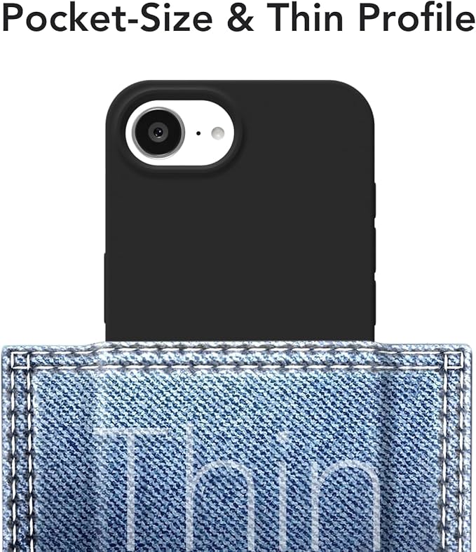 for iPhone 17e 16e Case Silicone Compatible with Magsafe Case, Ultra Slim Thin Magnetic Phone Cases Mag Safe, Cute Soft Rubber Gel TPU Matte Plain Wireless Charging Cover for Women, Black