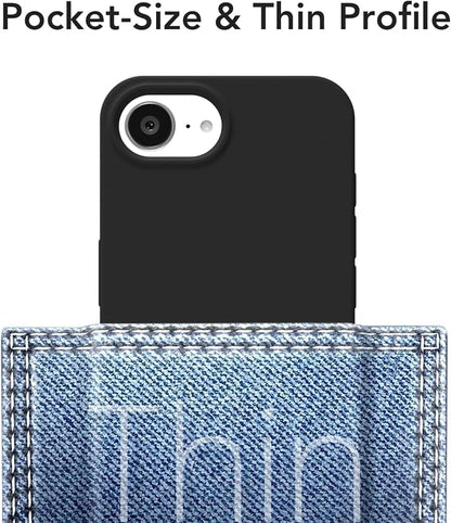 for iPhone 17e 16e Case Silicone Compatible with Magsafe Case, Ultra Slim Thin Magnetic Phone Cases Mag Safe, Cute Soft Rubber Gel TPU Matte Plain Wireless Charging Cover for Women, Black