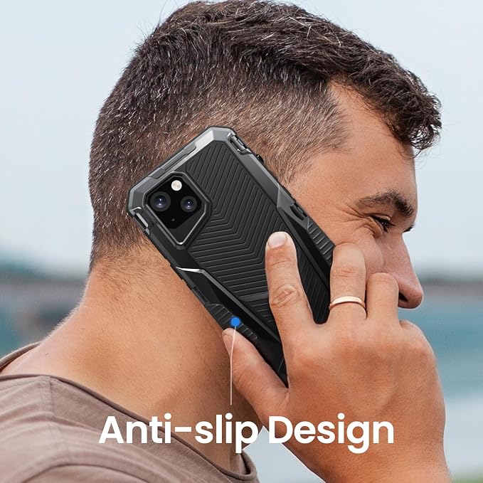 Mitywah for iPhone 14 Case with Buckle, IP68 Waterproof Military Metal Case with Built-in Screen and Camera Protector, Heavy Duty Full Body Drop Proof Shockproof Phone Cover 6.1 inch, Black