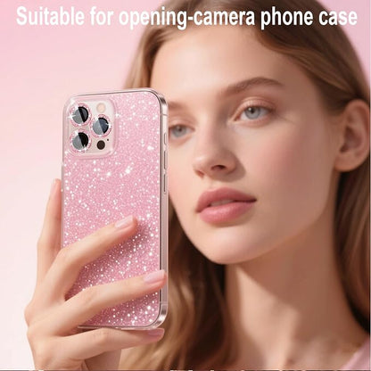 Compatible for iPhone 11/11 Mini/11 Pro/iPhone 11 Pro Max Camera Lens Protector - Cute Sparkling Glitter Luxury Bling Camera Cover for Women, Anti-Scratch, Pink