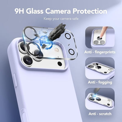 GONEZ Magnetic for iPhone 17 Pro Max Case, Compatible with MagSafe, [Screen Protector + Camera Lens Protector], Liquid Silicone Anti-Scratch Shockproof Protective Phone Case 6.9 inch, Lilac