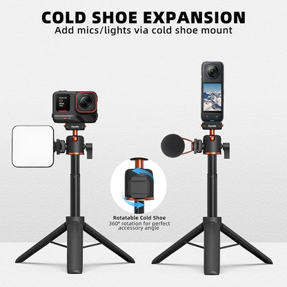 Tripod for Insta360 X5 ACE Pro 2, 21” Selfie Stick Quick Release Extension Rod Mini Table Desk Portable Handle Grip Stand with Cold Shoe for Insta 360 X5 X4 Air, ACE Pro 2 Accessories
