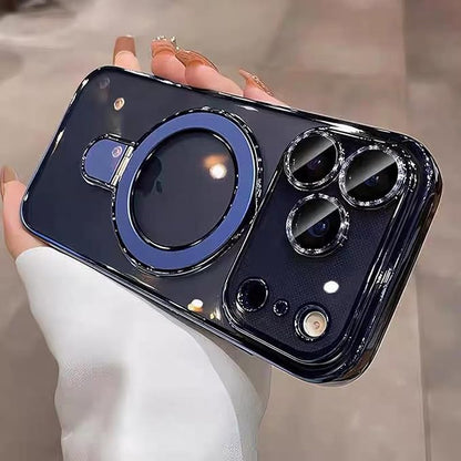 for iPhone 17 Pro Case Magnetic Stand,[Compatible with Magsafe] [Military Protection][Camera Lens Protector] Phone Case Cover for iPhone 17 Pro 6.3" - Deep Blue